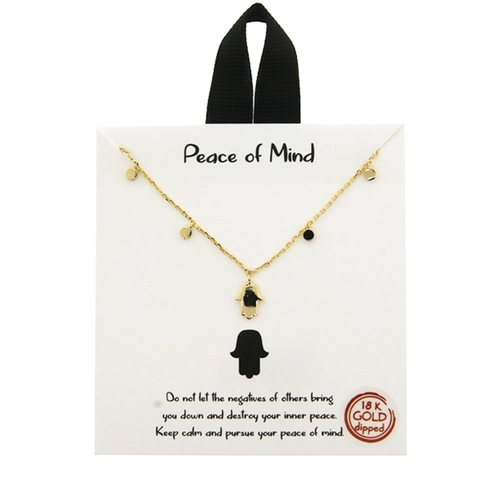 18K Gold Dipped Hamsa Pendant Necklace - Gold
